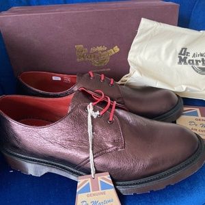 Dr. Martens Women's 1461 MIE MADE IN ENGLAND Cherry Red Anilmorbido Retail $450!
